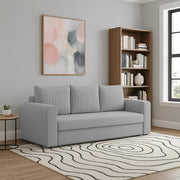Clifton 3 Seater Sofa Cum Bed for Living Room (Grey Fabric) Premium Fabric Sofa