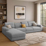 Orion LHS 6 Seater L Shape Sofa Set for Living Room (Grey Colour) Premium Fabric Sofa