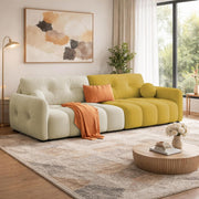 Dreamor 3 Seater Sofa Velvet Fabric (Black) with Three Cushions Perfect for |Home Living |Office Room and Guest Room Premium Sofa