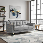 Julio 3 Seater Sofa Set for Living Room (Grey Colour Fabric) Premium Fabric Sofa