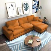 Martin 4 Seater RHS L Shape Sofa Set for Living Room (Orange Colour Fabric)