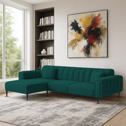 Damian LHS 4 Seater L Shape Sofa Set for Living Room (Pine Colour Fabric) Premium Fabric Sofa Set for Living Room