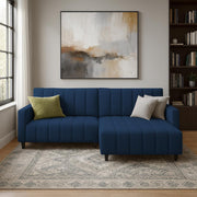 Netlie 4 Seater RHS L Shape Sofa Set for Living Room (Blue Fabric) Premium Fabric Sofa Set for Living Room