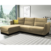 Stella LHS 4 Seater L Shape Sofa Set for Living Room (Cream) Premium Velvet Fabric Sofa