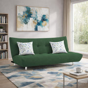 Drantly 3 Seater Sofa Cum Bed for Living Room (Green Fabric Color) Premium Suede Velvet Fabric Sofa Cum Bed for Living Room