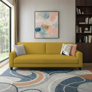 Casaliving Amara 3 Seater Sofa Set for Living Room (Black Blue Colour Fabric) Premium Fabric Sofa