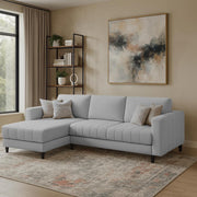 Oslo 4 Seater LHS L Shape Sofa Set for Living Room (Grey Fabric) Premium Fabric Sofa Set for Living Room