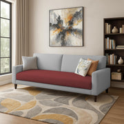 Casaliving Amara 3 Seater Sofa Set for Living Room (Black Purple Colour Fabric) Premium Fabric Sofa