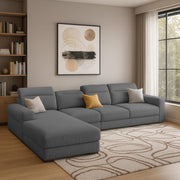 Orion LHS 6 Seater L Shape Sofa Set for Living Room (Dark Grey Colour) Premium Fabric Sofa
