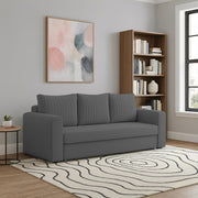 Clifton 3 Seater Sofa Cum Bed for Living Room (Dark Grey Fabric) Premium Fabric Sofa