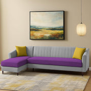 Neyami LHS 6 Seater L Shape Sofa Set for Living Room (Purple Grey) Premium Fabric Sofa Set