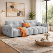 Dreamor 3 Seater Sofa Velvet Fabric (Black) with Three Cushions Perfect for |Home Living |Office Room and Guest Room Premium Sofa