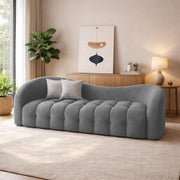 Ariana Modern Premium Boucle Fabric Sofa, Upholstered 3 Seater Sofa Set for Living Room, (Black Colour) Premium Boucle Fabric Sofa