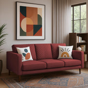 Casaliving Mikasa 3 Seater Sofa Set for Living Room (Black Colour Fabric) Premium Fabric Sofa