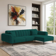 Damian RHS 4 Seater L Shape Sofa Set for Living Room (Pine Colour Fabric) Premium Fabric Sofa Set for Living Room