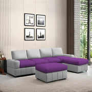Rone 6 Seater L-Shaped & U-Shaped Sofas Set for Living Room – (Purple Grey Colour Fabric) Premium Comfort Sofa