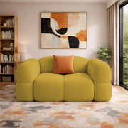 Vetras Modern Velvet Bubble Cloud Sofa, Tufted Design Upholstered 1 Seater Sofa Set for Living Room, (Black Colour) Premium Velvet Fabric Sofa