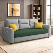 Evona 3 Seater Sofa Set for Living Room (Green Grey Colour Fabric) Premium Fabric Sofa