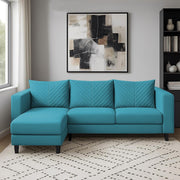 Mikasa 4 Seater LHS L Shape Sofa Set for Living Room (Turquise Fabric) Premium Fabric Sofa Set for Living Room
