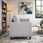 Casaliving Viskafors Upholstered 3 Seater Sofa Set for Living Room (Black Colour Fabric) Premium Fabric Sofa