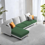 Casaliving Stanly LHS 6 Seater L Shape Sofa Set for Living Room (Black Fabric)