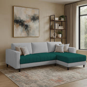 Oslo 4 Seater RHS L Shape Sofa Set for Living Room (Pine Grey Fabric) Premium Fabric Sofa Set for Living Room
