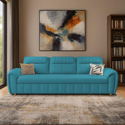 Alicia 3 Seater Sofa Cum Bed for Living Room (Turquise Fabric) Premium Fabric Sofa
