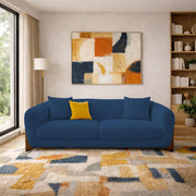 Elora Modern Premium Boucle Fabric Sofa, Upholstered 3 Seater Sofa Set for Living Room, (Black Colour) Premium Boucle Fabric Sofa