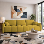 Colt Modern Velvet Sofa, Tufted Design Upholstered 3 Seater Sofa Set for Living Room, (Black Colour) Premium Velvet Fabric Sofa