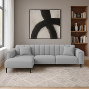 Damian LHS 4 Seater L Shape Sofa Set for Living Room (Grey Colour Fabric) Premium Fabric Sofa Set for Living Room