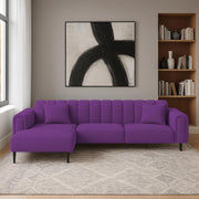 Damian LHS 4 Seater L Shape Sofa Set for Living Room (Purple Colour Fabric) Premium Fabric Sofa Set for Living Room