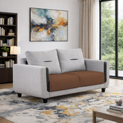 Casaliving Viskafors Upholstered 3 Seater Sofa Set for Living Room (Black Colour Fabric) Premium Fabric Sofa