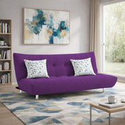 Drantly 3 Seater Sofa Cum Bed for Living Room (Purple Fabric Color) Premium Suede Velvet Fabric Sofa Cum Bed for Living Room
