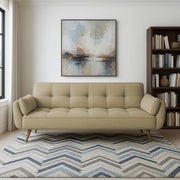 Francois 3 Seater Convertible Sofa Cum Bed for Living Room (Cream Fabric) Premium Fabric Sofa