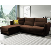 Stella LHS 4 Seater L Shape Sofa Set for Living Room (Brown) Premium Velvet Fabric Sofa