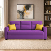 Evona 3 Seater Sofa Set for Living Room (Purple Colour Fabric) Premium Fabric Sofa