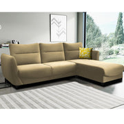 Stella RHS 4 Seater L Shape Sofa Set for Living Room (Cream) Premium Velvet Fabric Sofa
