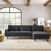 Oudrey 3 Seater Sofa Set with Center Table for Living Room (Black Colour) Premium Fabric Sofa
