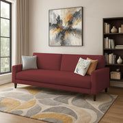 Kaven 3 Seater Sofa Set for Living Room (Maroon Colour Fabric) Premium Fabric Sofa