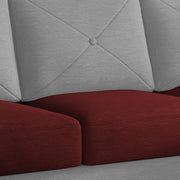 Swaloni RHS 4 Seater L Shape Sofa Set for Living Room (Maroon Grey) Premium Fabric Sofa