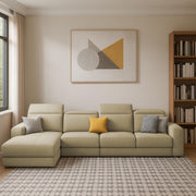 Orion LHS 6 Seater L Shape Sofa Set for Living Room (Cream Colour) Premium Fabric Sofa