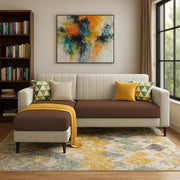 Casaliving Moris RHS 4 Seater L Shape Sofa Set for Living Room (Black) Premium Fabric Sofa Set for Living Room