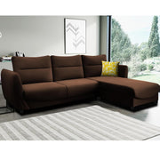 Stella RHS 4 Seater L Shape Sofa Set for Living Room (Brown) Premium Velvet Fabric Sofa