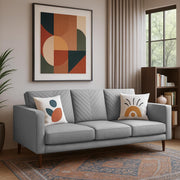 Mikasa 3 Seater Sofa Set for Living Room (Grey Colour Fabric) Premium Fabric Sofa
