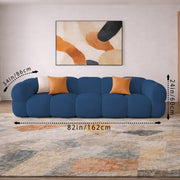 Vetras Modern Velvet Bubble Cloud Sofa, Tufted Design Upholstered 3+1 Seater Sofa Set for Living Room, (Black Colour) Premium Velvet Fabric Sofa