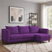 Mikasa 4 Seater RHS L Shape Sofa Set for Living Room (Purple Fabric) Premium Fabric Sofa Set for Living Room