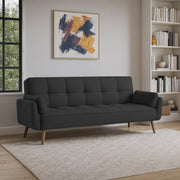 Francois 3 Seater Convertible Sofa Cum Bed for Living Room (Black Fabric) Premium Fabric Sofa
