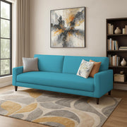 Kaven 3 Seater Sofa Set for Living Room (Turquise Colour Fabric) Premium Fabric Sofa