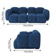 Aveline Modern Premium Boucle Fabric Sofa, Upholstered 3 Seater Sofa Set for Living Room, (Black Colour) Premium Boucle Fabric Sofa