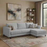 Oslo 4 Seater RHS L Shape Sofa Set for Living Room (Grey Fabric) Premium Fabric Sofa Set for Living Room